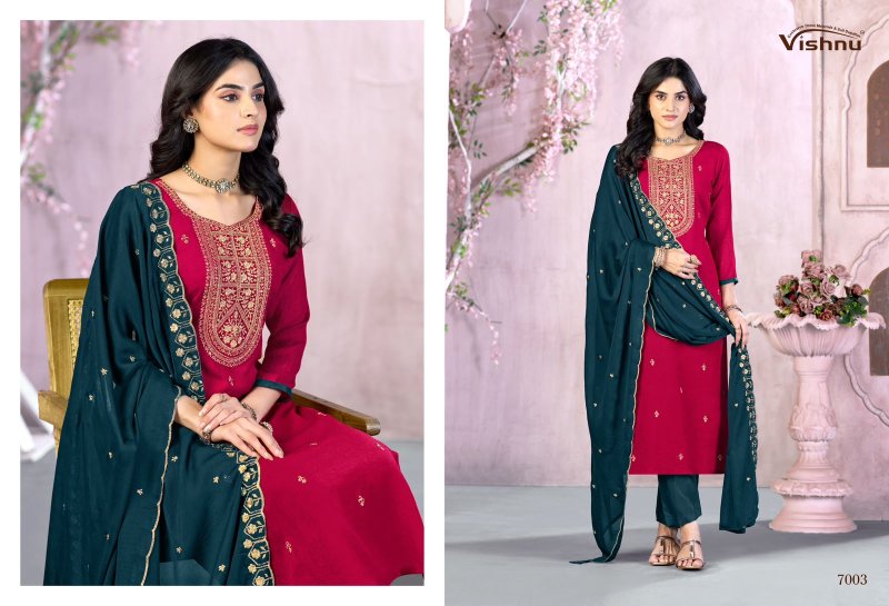 Femina By Vishnu Rangoli Crush Dress Material